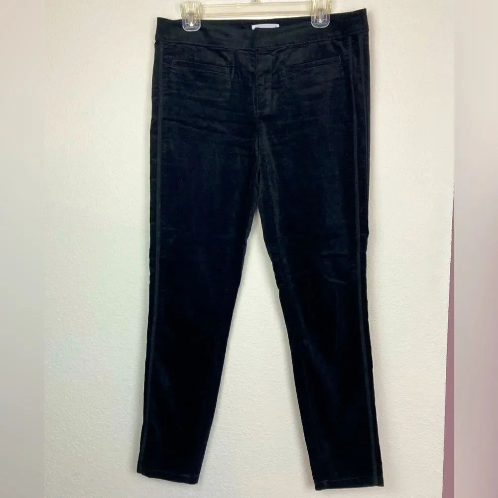 LOFT NWOT evening pants velvet w/ two row of ribbon side stripes & pockets 8/29